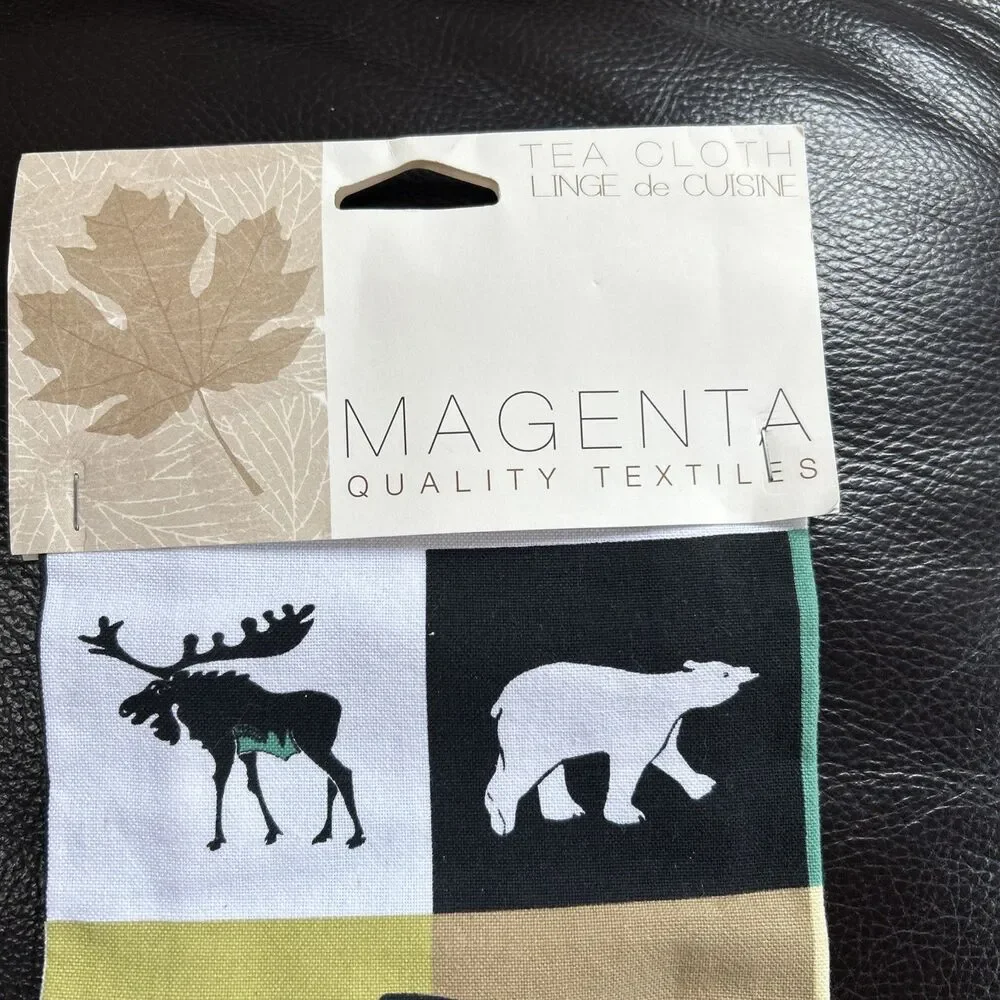 Magenta Quality Textiles Canada Kitchen Set 100% Cotton Tea Towel & Pot Holder